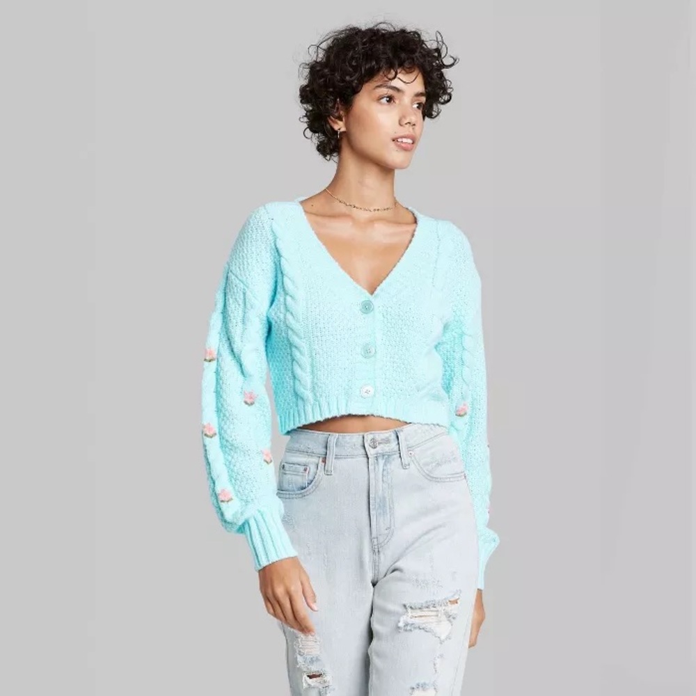 Floral Knit Crop Sweater